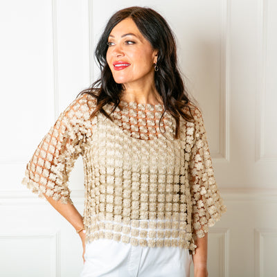 Metallic Crochet Top